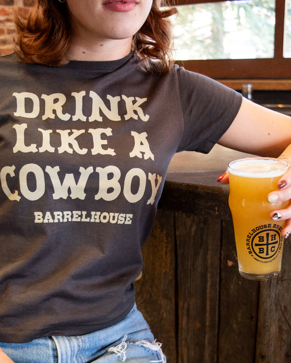 Womens - Drink Like A Cowboy Tee - Black