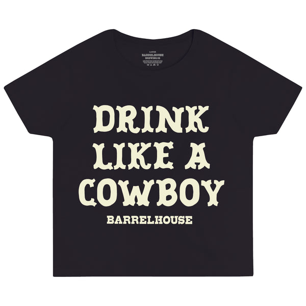 Womens - Drink Like A Cowboy Tee - Black